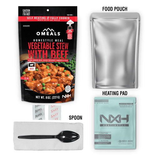 omeals Vegetable Beef Stew components 2020